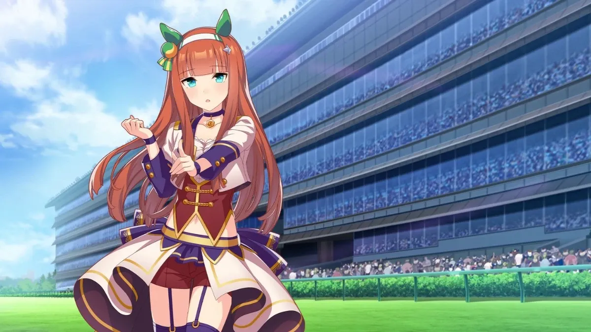 Silence Suzuka against Umamusume race track background