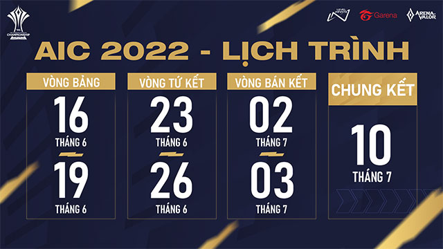 Công bố lịch trình giải đấu AIC 2022