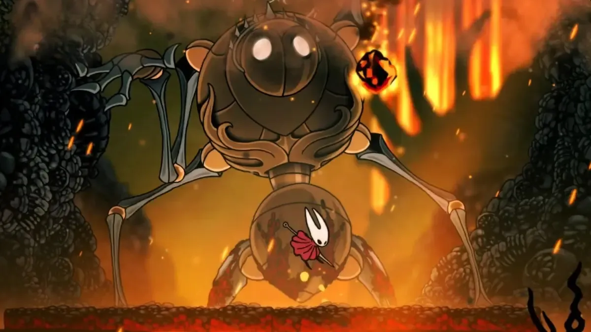 Hornet fights against Fourth Chorus boss in Hollow Knight: Silksong