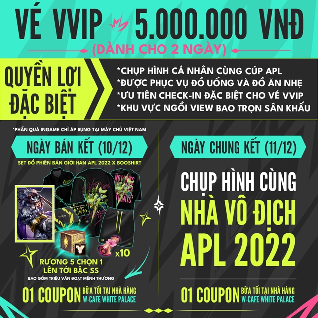 APL 2022: Việt Nam chính thức mở bán vé Bán kết và Chung kết vào 11 giờ ngày 25/11