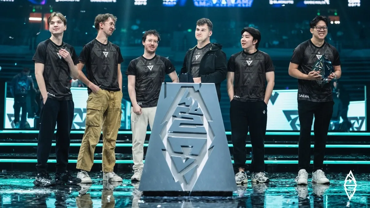 An image of Tundra Esports' roster following their victory at BLAST Slam V.