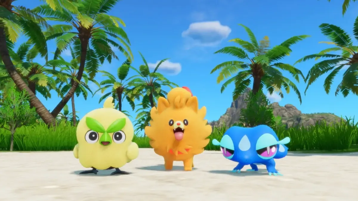 Browt, Pombon, and Gecqua in Pokemon Winds and Waves.
