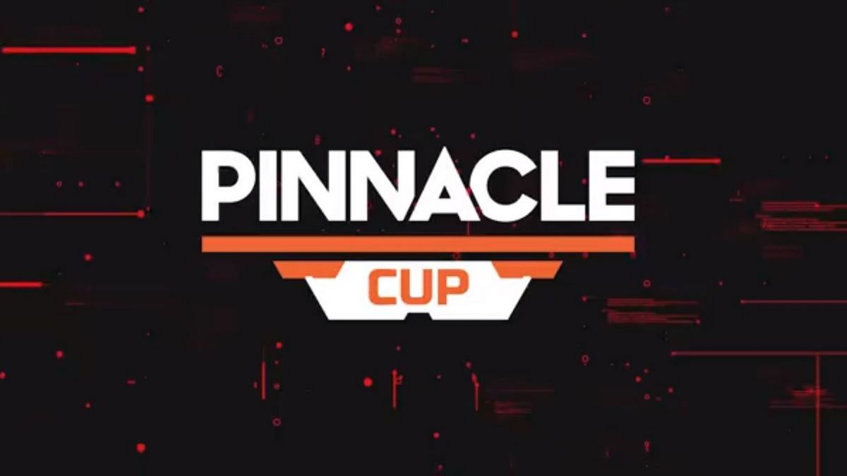 brown and red cup with Pinnacle Cup logo in white and orange