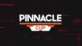 brown and red cup with Pinnacle Cup logo in white and orange 