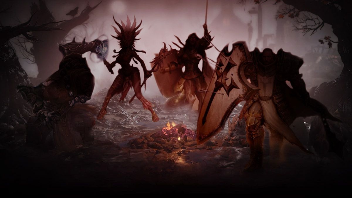 Diablo character silhouettes