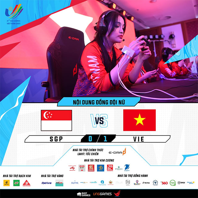 LMHT Tốc chiến nội dung đồng đội nữ SEA Games 31: ĐT Việt Nam khởi đầu suôn sẻ