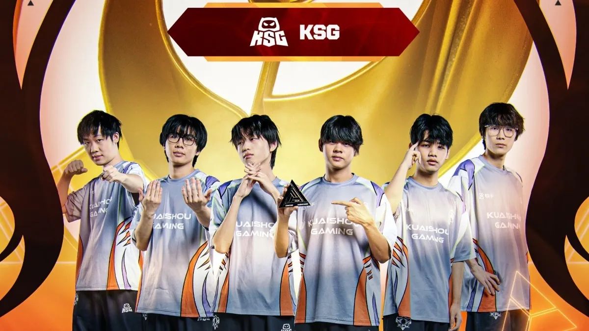 Championship graphic for Honor of Kings World Cup 2026 champions Kuaishou Gaming.