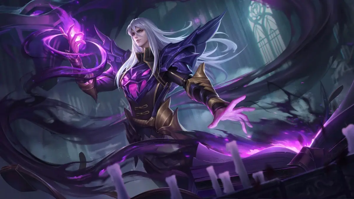 Image of Sima Yi in Dark Magician skin from Honor of Kings