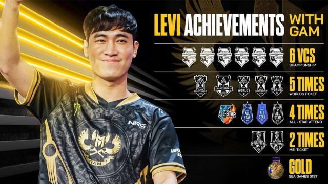 Bảng thành tích của Levi cùng GAM